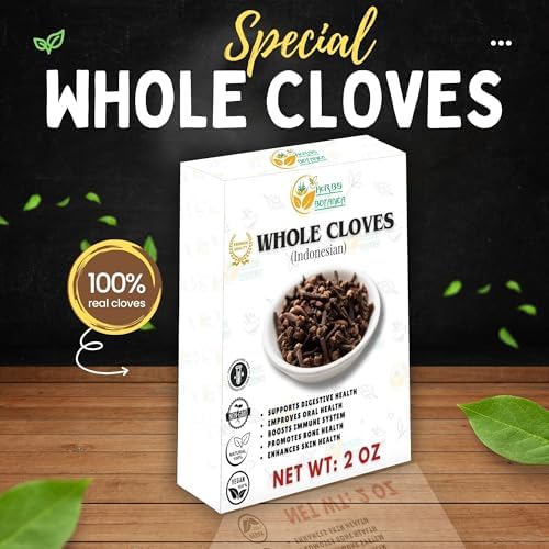Herbs Botanica Cloves Whole Bulk Indonesian Premium Quality, Non-GMO, Gluten-Free Perfect for Cooking, Baking & Herbal Teas Aromatic & Fresh Spice in 2 oz Resealable Pack