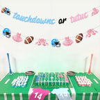 Jollyboom Football or Tutus Gender Reveal Decorations, Touchdowns or Tutus Gender Reveal Banner Pink Blue Ballet or Football Garland for Boy or Girl Baby Shower Gender Reveal Party Supplies