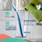 Preserve Eco Friendly Adult Toothbrushes, BPA Free, Made in The USA from Recycled Plastic, Lightweight Toothbrush in Travel Pouch, Medium Bristles Tooth Brush, Colors Vary, 6 Pack