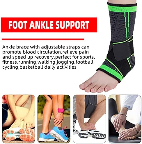 Ankle Support Braces (1Pair), Breathable Ankle Compression Sleeves with Adjustable Wrap,Elastic Ankle Brace Stabilizer for Plantar Fasciitis,Achilles Tendonitis,Sprained Ankle Pain Swelling Relief