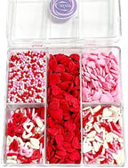 Valentines Themed Sprinkles for Cake Decorating,Edible Pink, Red and White Heart Sprinkles Baking Cupcake Toppers,Ice Cream 75g/2.6oz.
