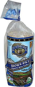 Lundberg, Brown Rice Organic Rice Cakes, Lightly Salted, 8.5 oz(Pack of 2)