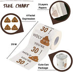 Happy 30th Birthday Toilet Paper Roll 3-Ply Funny Birthday Gifts for Men and Women Novelty for Birthday Party Decorations Seventy 30 Party Supplies (30th Years)