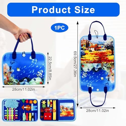 Fidget Blanket Dementia Activities for Seniors,Puzzle Games for Dementia, Alzheimers Products for Elderly, Fidget Sensory Toys for Alzheimers, Anxiety Relief Board Cognitive Matching Shape