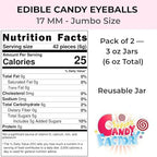 Edible Candy Eyeballs, 17 mm Size, 3 Oz Pack of 2 (Total 6 Oz), Perfect for Decorating Cookies, Cupcakes, Cakes, Holiday Treats, Kosher