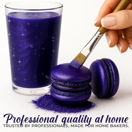 Bulk (20g) Purple Luster Dust Edible Glitter for Cocktails | Premium Edible Purple Luster Dust for Cake Decorations - Edible Glitter for Drinks Cupcakes Cookies Cakes Food Paint