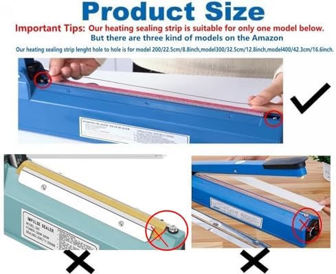 Impulse Sealer Replacement Parts 16 Inch Heat Seal Strips Teflon Tapes Sealer Replacement Element Grip Impulse Sealer Heating Element Service Spare Repair Kit-6 Pack