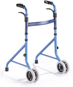 Aluminum Alloy Folding Walking Frame with Wheeled Walker Aid for Standard Disabled Walker for The Elderly-Height Adjustable Elderly Walker