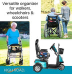 High Road Mobility Scooter Bag, Walker Caddy and Wheelchair Storage Bag - 8-Pocket Mobility Organizer with Bottle and Cup Holder for Wheelchairs, Walkers and Scooters
