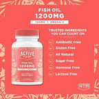 Omega-3 Fish Oil – 1250mg Triple Strength with 690mg EPA & 260mg DHA – Wild-Caught, No Fishy Aftertaste – 60 Soft Gels