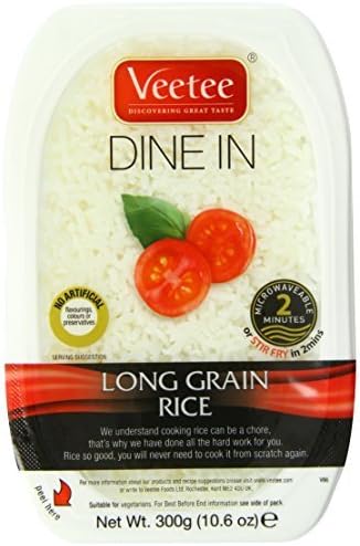 Veetee Long Grain Rice - 2 Minute Rice Microwavable Meals - Instant Rice Meals Ready to Eat Gluten Free Precooked Rice - 10.6oz, Pack Of 6
