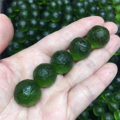 1pcs Natural Moldavite Czech Meteorite Impact Glass Beads Rough Stone Crystal Energy Stone (Color : 12-13mm)
