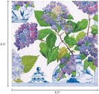 Caspari Hydrangeas and Porcelain Paper Luncheon Napkins - 20 Per Package