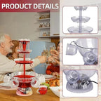 3-Tier Electric Cocktail Fountain Drink Machine with LED Base & 5 Cups – Perfect for Champagne, Wine, Beer, and Juice at Weddings, Parties & Celebrations
