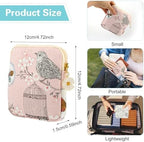 Amabro Sanitary Napkin Storage Bag, 2PCS Period Bags Cute Sanitary Pad Storage Pouch Tampon Pantyliners Menstrual Purse Daisy Zipper for Women Teen Girls School Travel Feminine Product(Bird)