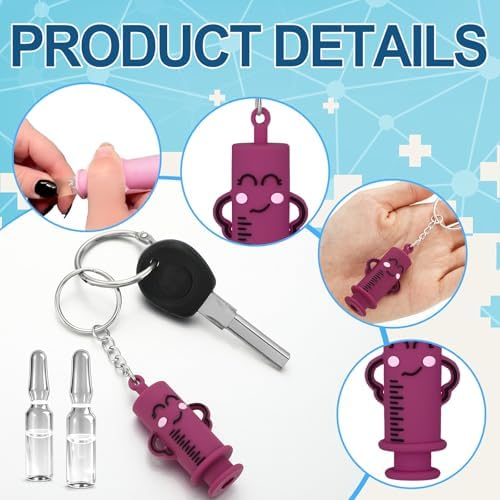Tondiamo 24 Pcs Ampoule Bottle Opener Keychain Bulk, Nurse Appreciation Gifts Syringe-Shaped Doctor Medication Vial Breaker Tool for Clinicals, Doctor, Nurse Graduation Gift