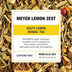 Tiesta Tea - Meyer Lemon Zest, Loose Leaf, Zesty Lemon Herbal Tea, Premium Caffeine-Free Blend, Makes Hot or Iced & Up to 25 Cups, 2oz Resealable Pouch