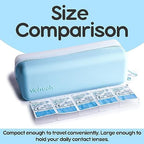 Disposable Daily Contact-Lens Case Organizer, Travel-Friendly, Premium Quality, Water-Resistant Silicone Case with Clearly Labeled R & L, Storage up to 30 lenses (Blue)