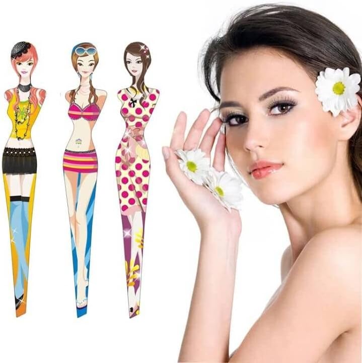 Tvoip 6Pcs Professional Girl Eyebrow Tweezer Stainless Steel Slanted Eyebrow Tweezers Eyebrows Hair Remover Tools Cosmetics Beauty (random color)