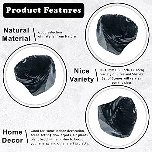 Black Obsidian Raw Stones for Tumbling, Rough Gemstones and Crystals, Jewelry Making, Polishing, Cabbing, Lapidary, Fountain Rocks, Decoration, Wire Wrapping, Gem Mining, Reiki Healing 1 lb