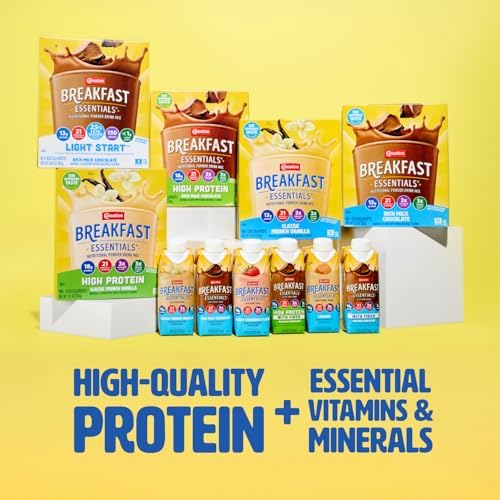 Carnation Breakfast Essentials Ready to Drink with Fiber, Rich Milk Chocolate, 8 FL OZ Carton (Pack of 24)