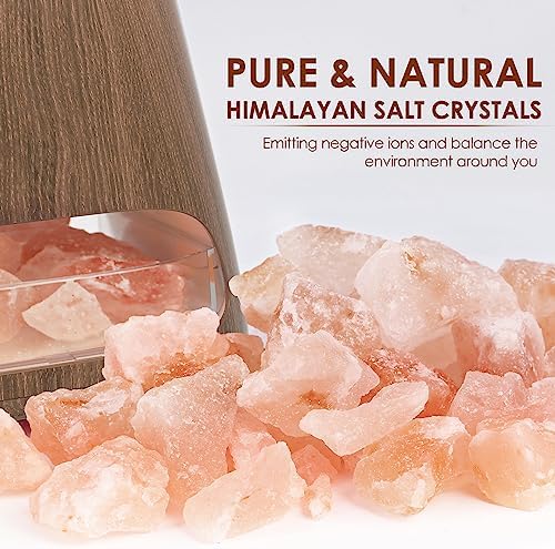 SALKING 2-in-1 Himalayan Salt Lamp Diffuser, Cool Mist Humidifier, Aromatherapy & Himalayan Salt Therapy, 100% Pure Himalayan Salt, Ultrasonic Essential Oil Diffuser with Ambient Glow, 150ml (Dark)