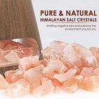 SALKING 2-in-1 Himalayan Salt Lamp Diffuser, Cool Mist Humidifier, Aromatherapy & Himalayan Salt Therapy, 100% Pure Himalayan Salt, Ultrasonic Essential Oil Diffuser with Ambient Glow, 150ml (Dark)