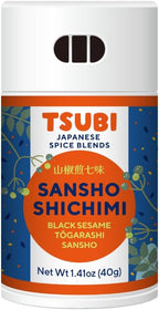 Tsubi Japanese Spice Blends - Sansho Shichimi - Black Sesame Togarashi Sansho - 1 container - 40g