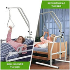 White Bed Trapeze With 300LBS Weight Capacity - Hospital Trapeze Bar For Bed Mobility Pull Up Floor Stand Bar Assisting Elderly Reposition/Rolling/Sitting Tool-free Assemble, Strong And Work Well