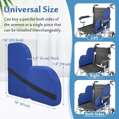 Lateral Support for Wheelchair Side Guards, Wheelchair Lateral Support Cushion, Contoured Foam Pad for Better Posture Sitting Upright, Wheelchair Side Padding for Elderly (1 Pack)