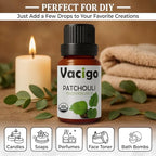 Organic Patchouli Essential Oil – 100% Pure & Natural – Therapeutic Grade, Undiluted Patchouli Oil for Skincare, Diffusers, Candle Making & Aromatherapy – 0.51 fl oz – Sourced from Burundi