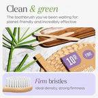 VIVAGO Firm Toothbrushes for Adults - 10 Pack - BPA Free Hard Bristle Toothbrush Firm - Bamboo Toothbrushes Hard