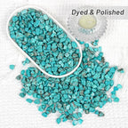 1.1lb Crushed Howlite Turquoise Crystal Tumbled Chips-Howlite Turquoise Healing Crystals Chips Bulk, Crushed Crystal Gemstones for Crafts, Beautiful Package for Gift