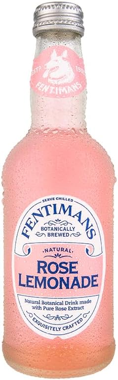 Fentimans Sparkling Rose Lemonade - Sparkling Pink Lemonade with Natural Ingredients & Pure Rose Extract, Mixer, Craft Soda, Botanically Brewed Lemonade - 9.3 Fl Oz (Pack of 24)