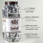 Swad Digestive Chocolate Candy Jar - 200 Candies | Infused with Ayurvedic Herbs & Spices | Helps Digestion & Improves Stomach Health | Khatta Meetha Taste | Tasty & Healthy Toffee Treat
