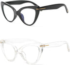 Cat Eye Reading Glasses for Women,Fashion Oversized Ladies Readers(2 Mixed Color,1.50)