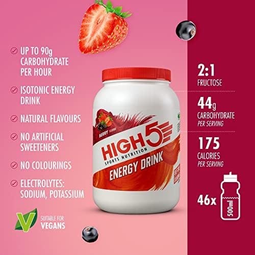 HIGH5 Energy Hydration Drink Refreshing Mix of Carbohydrates and Electrolytes (Berry, 2.2kg)