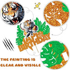 Tiger Cake Topper TIger Birthday Decorations Jungle Party Supplies Tigerr Party Favors Cake Decorations for Jungle Safari Baby Shower Decorations