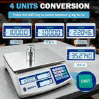 Counting Scale (66lb/30kg, 0.1g) lb/oz/kg/g Industrial Digital Inventory Scale with Battery for Small Parts, Coins, Pieces, Tickets