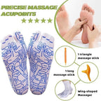 Reflexology Socks with Tools, Acupressure Massage Socks, Relieve Fatigue, Relaxation, Promote Blood Circulation (Large Size)