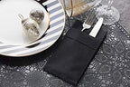 Black Dinner Napkins Cloth Like with Built-in Flatware Pocket, Linen-Feel Absorbent Disposable Paper Hand Napkins for Kitchen, Bathroom, Parties, Weddings, Dinners or Events, 16x16 inches, Pack of 50