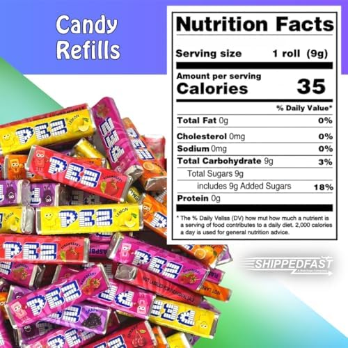 Candy Dispenser Refills, 1 lb (16oz) Variety Bag: Grape, Lemon, Strawberry Orange, Cherry, and Raspberry. Kids, Parties, Movie Theaters, Halloween Candy. Approximately 50 Rolls.