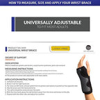 Champion Wrist Support, Universal Fit, Removable Splint, 3-Strap, Airmesh Fabric, Black,