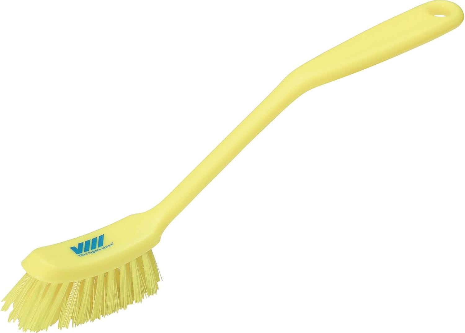 Vikan - Fine Dish Brush - Heavy-Duty, Narrow, Slip-Resistant Cleaning Brush, Polypropylene, Polyester Bristle, 11 Inch, Yellow, (42876)
