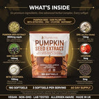 Pumpkin Seed Oil with Saw Palmetto, Beta-Sitosterol, Zinc & BioPerine® – 180 Vegan Softgels | Prostate & Hair Growth Support | DHT Blocker | Urinary & Bladder Health | Cold-Pressed