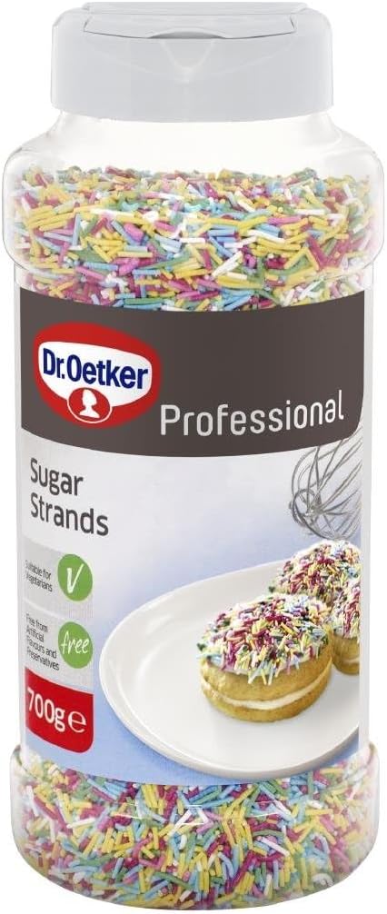 Dr Oetker Professional Coloured Sugar Strands - Pack Size = 1x700g