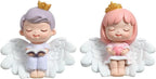 1 Pair Angel Cake Topper Figurines Angel Prince Princess Sculpture Cake Decoration Christmas Desktop Ornaments Home Table Centerpieces Baby Shower Birthday Party Supplies