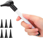 Slimline Stainless Pocket Otoscope, Handheld Ear Scope Otoscope with Soft LED Light & 7 Specula Tips for Kids Adults Pets Animals