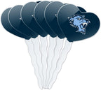 Baruch College Primary Logo Heart Love Cupcake Picks Toppers Decoration Set of 6