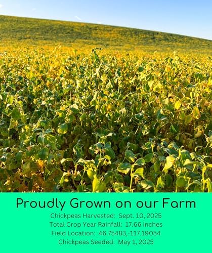 Palouse Brand Certified Glyphosate Residue Free Chickpeas | Garbanzo Beans | 3 lbs | Family Farmed in Washington State | Non-GMO Project Verified | Kosher